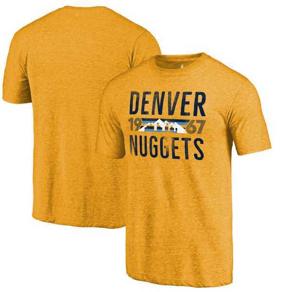 Denver Nuggets Fanatics Branded Gold Mountain Range Hometown Collection Tri Blend T-Shirt